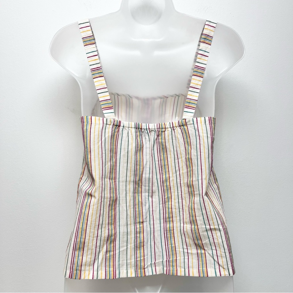 Madewell Cotton Cami w/ Textured Rainbow Stripes Button Front Blouse Size XS - Picture 8 of 11